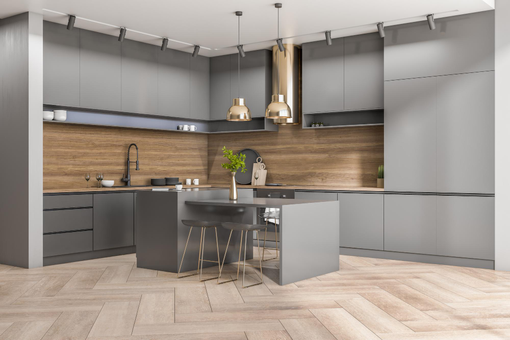 Cuisine moderne gris et bois : toutes les inspirations déco à connaître ...