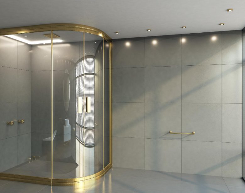 Paroi de douche arrondie
